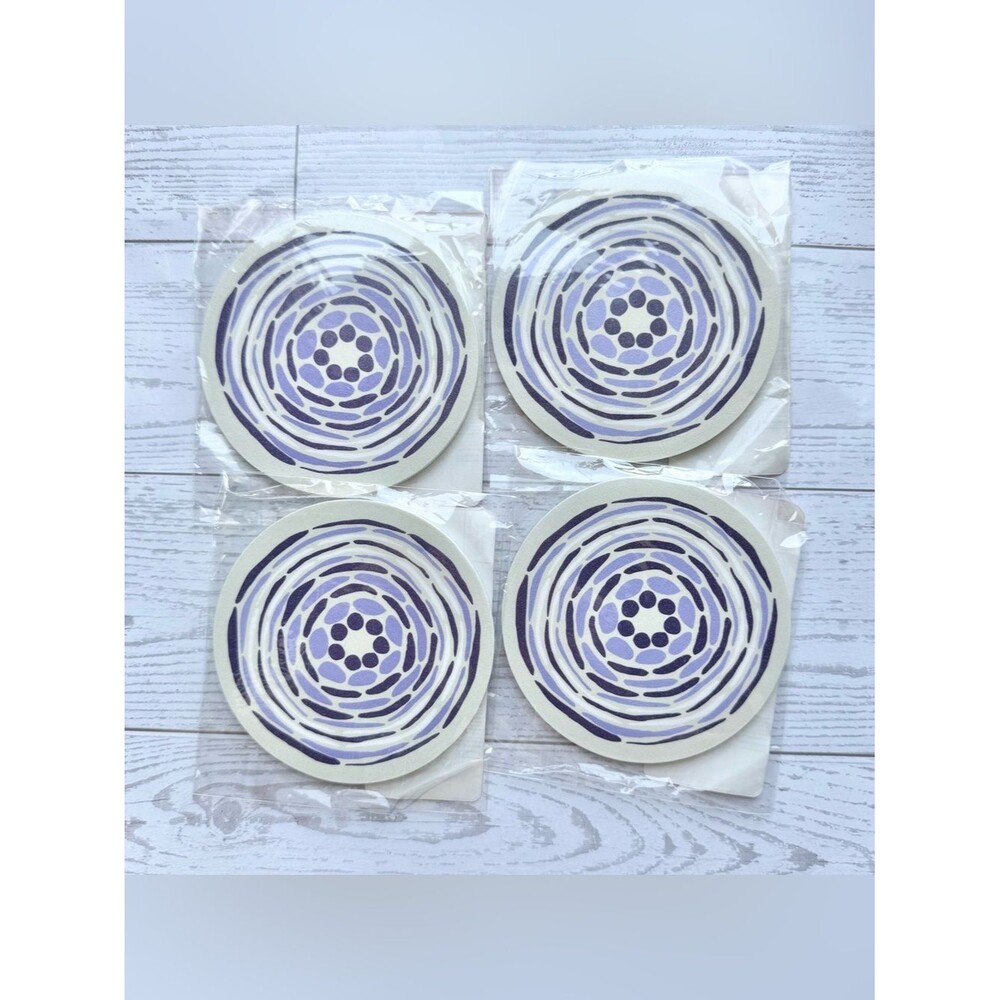 Thirty-One Circle Purple and White Manicure Nail Files Bundle, Set of 4, NEW